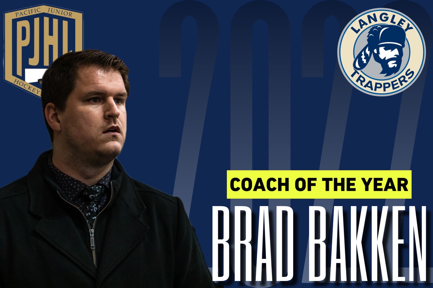 Congratulations to Brad Bakken of the @langleytrappers who has been voted PJHL Coach of the Year #PJHLBC. Brad led the Trappers to a regular season championship, Stonehouse Cup and Cyclone Taylor Cup Championship @davidstevens.photo